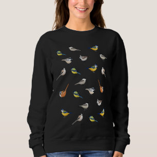 Illustrated Tit Birds Birdwatching Sweatshirt