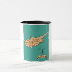 Illustrated Travel map Cyprus Mug
