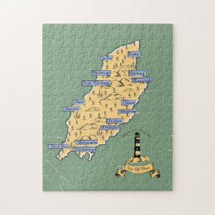 Illustrated Travel map Isle Of Man Jigsaw Puzzle
