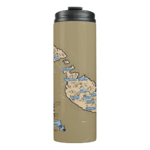 Illustrated Travel map Malta Thermal Tumbler