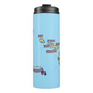 Illustrated Travel map Of Hawaii Thermal Tumbler