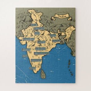 Illustrated Travel map Of India Jigsaw Puzzle