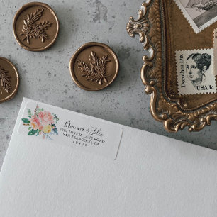 Illustrated Tropical Floral Return Address Label
