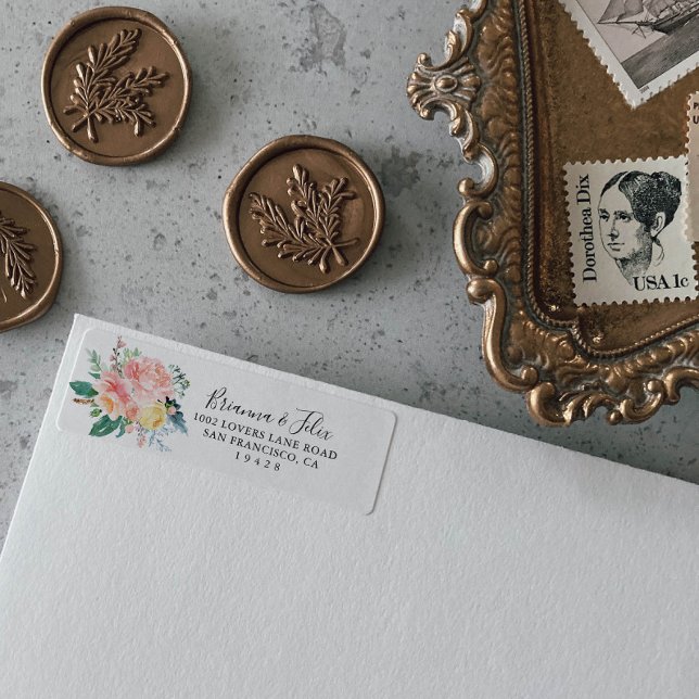 Illustrated Tropical Floral Return Address Label (Creator Uploaded)