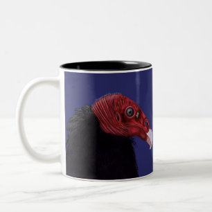 Illustrated Turkey Vulture Two-Tone Coffee Mug