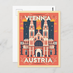 Illustrated Vienna city austria gifts  Postcard