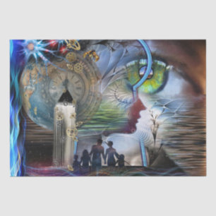 Illustrated visionary graphics wrapping paper