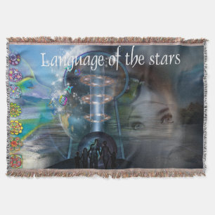 Illustrated visionary graphics wrapping paper medi throw blanket