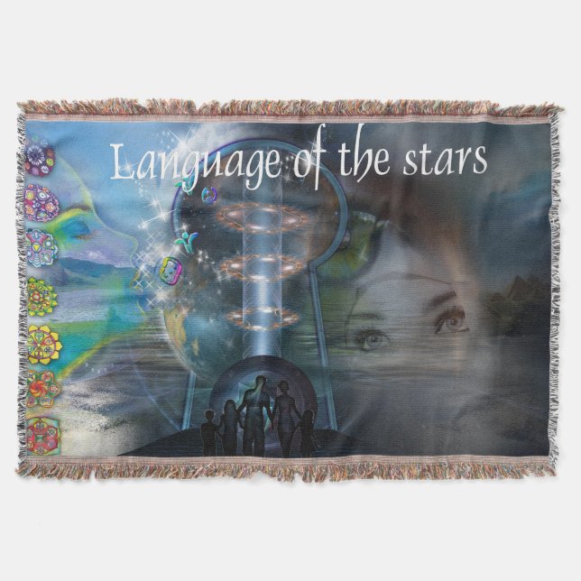 Illustrated visionary graphics wrapping paper medi throw blanket (Front)