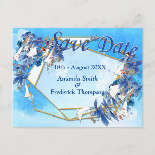 Illustrated  Watercolor  Moon-flower Announcement Postcard