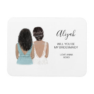 Illustrated Will you be my bridesmaid magnet