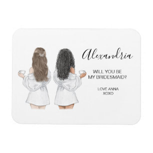 Illustrated Will you be my bridesmaid magnet