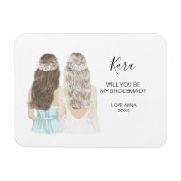 Illustrated Will you be my bridesmaid magnet