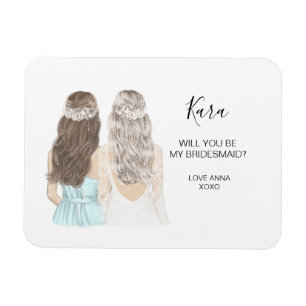 Illustrated Will you be my bridesmaid magnet