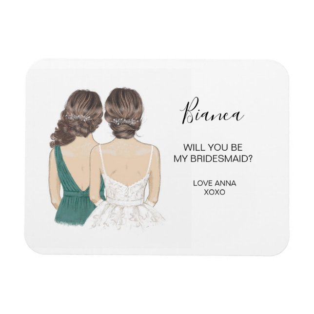 Illustrated Will you be my bridesmaid magnet (Horizontal)