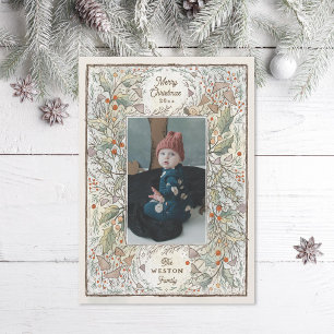 Illustrated Woodland Photo Frame Holiday Card