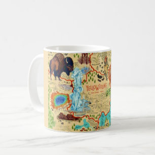 Illustrated Yellowstone Map Mug
