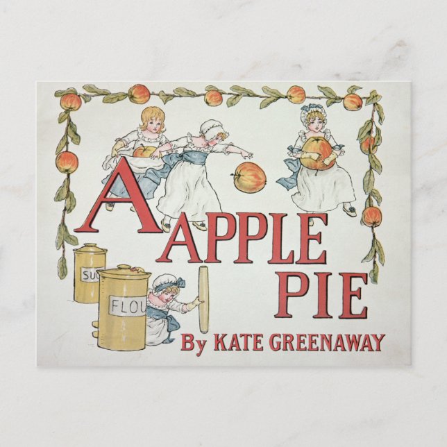 Illustration 'A' from 'Apple Pie Alphabet' Postcard (Front)