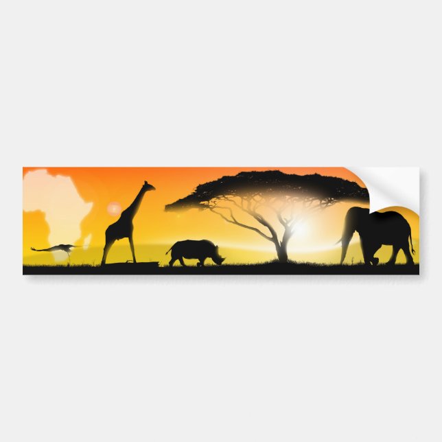 Illustration african landscape bumper sticker (Front)