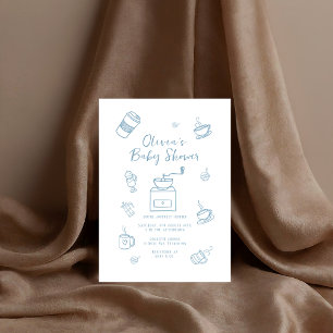 illustration baby shower Tea Doodle Invitation