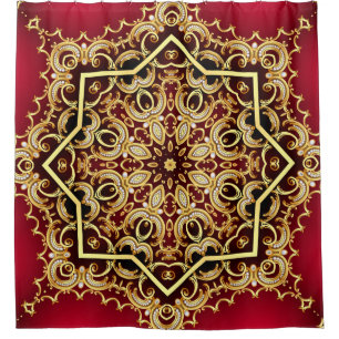illustration background frame with pearl and gold( shower curtain