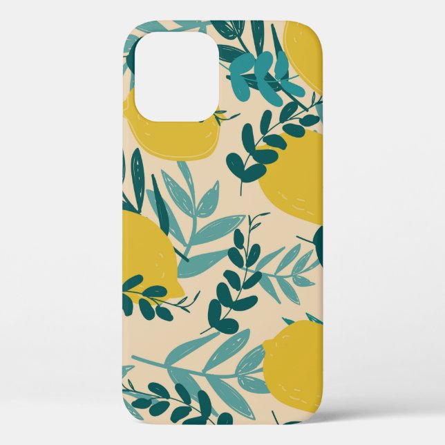 illustration. background lemons and leaves Case-Mate iPhone case (Back)