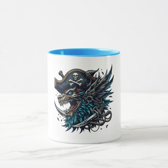 Illustration Blue Dragon Pirate Mug (Center)