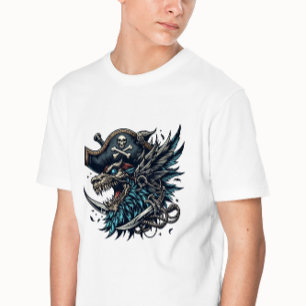 Illustration Blue Dragon Pirate T-Shirt