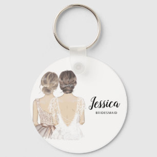 Illustration bridesmaid keyring
