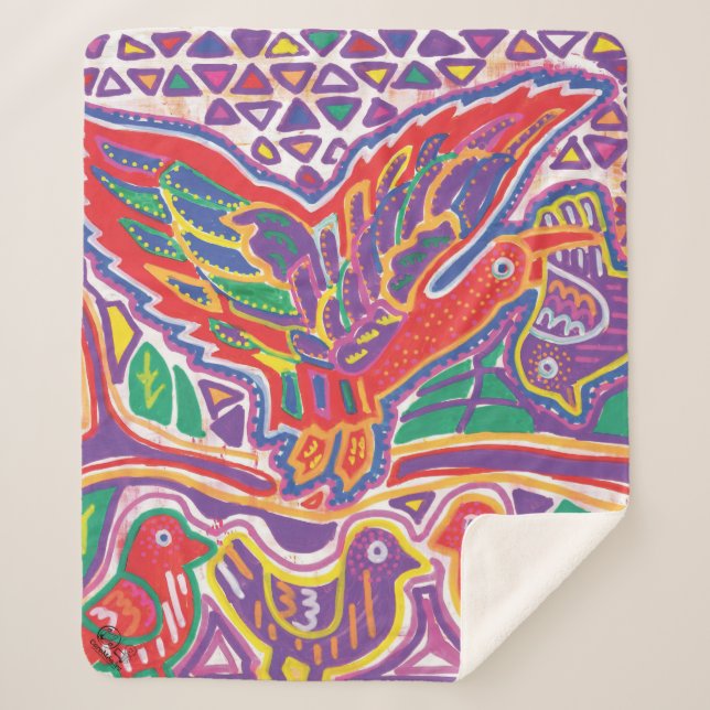 Illustration by Mola3 Sherpa Blanket (Front)