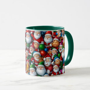 Illustration Cartoon Christmas Santa Tile Mug