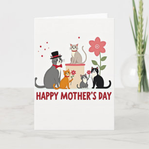 Illustration Cats Mothers Day Card