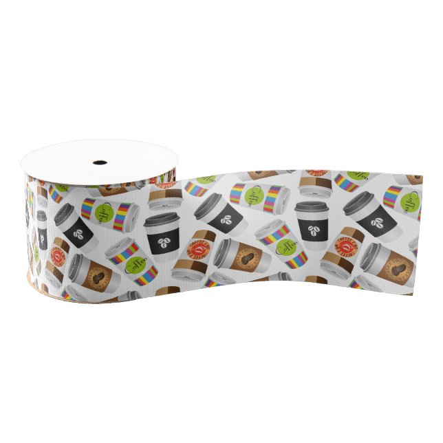 Illustration coffee to go grosgrain ribbon (Spool)