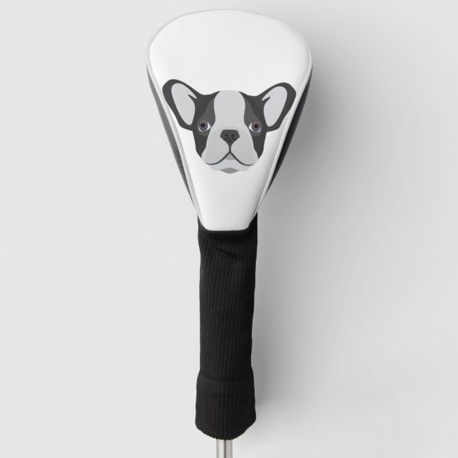 Illustration cute French Bulldog Golf Head Cover (Front)