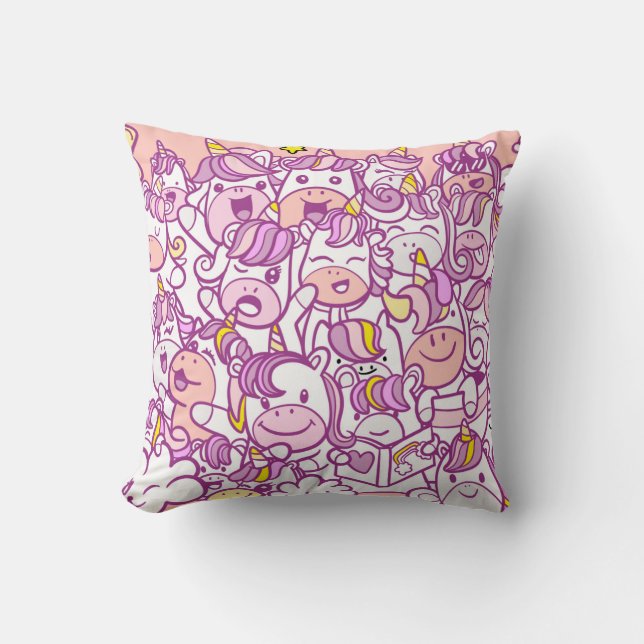 Illustration, Cute unicorn and pony collection wit Cushion (Front)