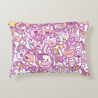 Illustration, Cute unicorn and pony collection wit Decorative Cushion
