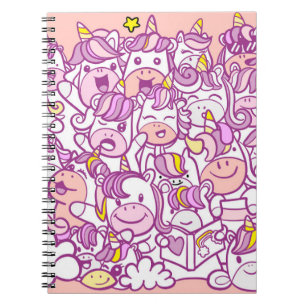 Illustration, Cute unicorn and pony collection wit Notebook