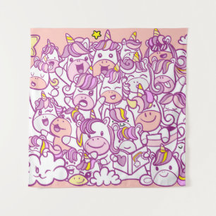 Illustration, Cute unicorn and pony collection wit Tapestry