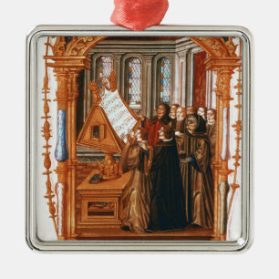 Illustration  depicting  choir singing the metal ornament