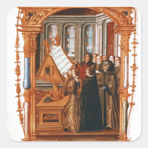 Illustration  depicting  choir singing the square sticker