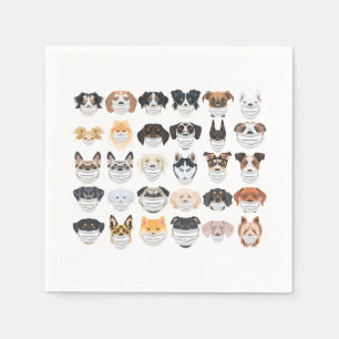 Illustration Dogs with respirator set Napkin