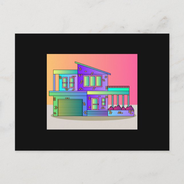 Illustration Dream House Villa Effects Postcard (Front)