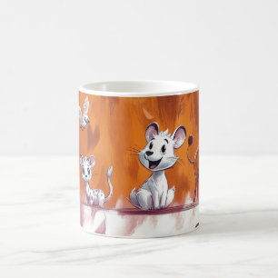 illustration featuring cartoon-style baby jungle a coffee mug