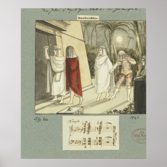 Illustration for Mozart's 'The Magic Flute', 1845 Poster (Front)