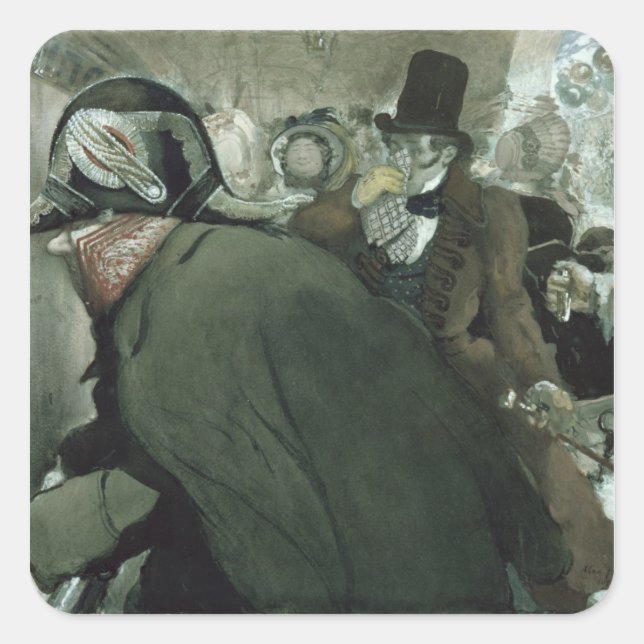 Illustration for The Nose by Nikolai Gogol Square Sticker (Front)