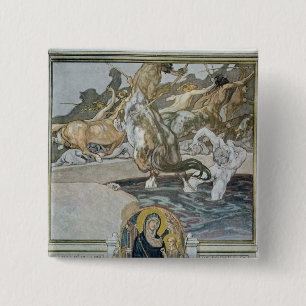 Illustration from Dante's 'Divine Comedy' 15 Cm Square Badge