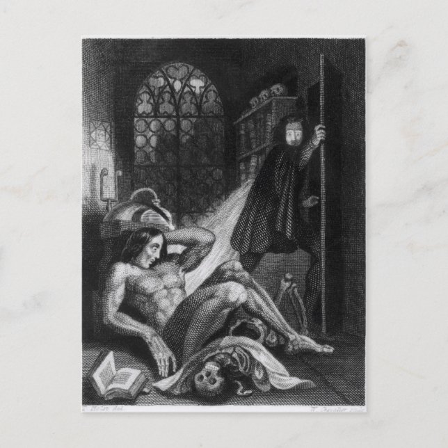 Illustration from 'Frankenstein' Postcard (Front)