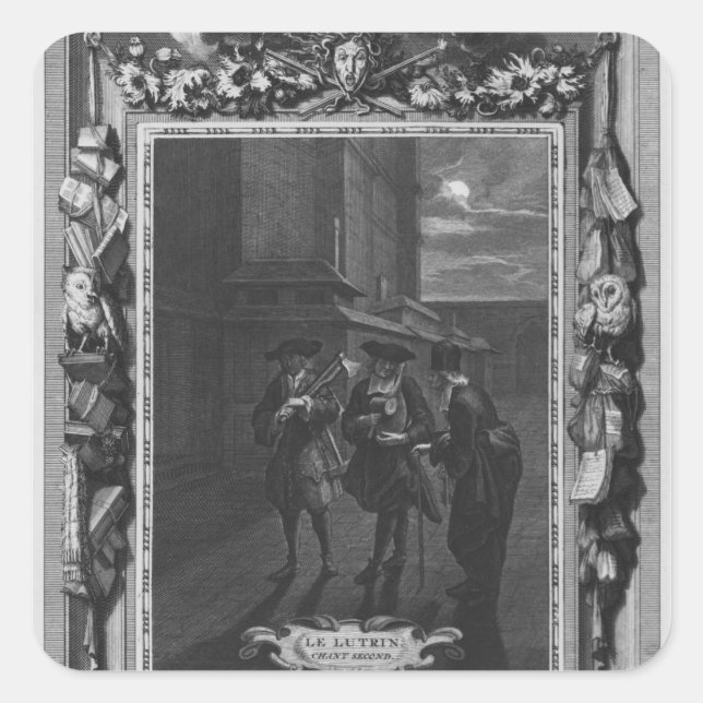 Illustration from 'Le Lutrin' by Nicolas Square Sticker (Front)