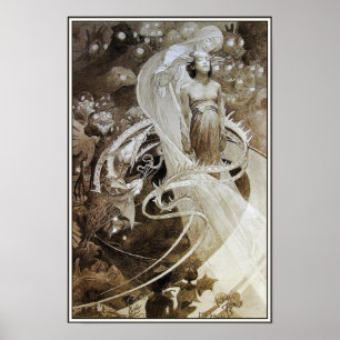 Illustration from Le Pater by Alphonse Mucha Poster