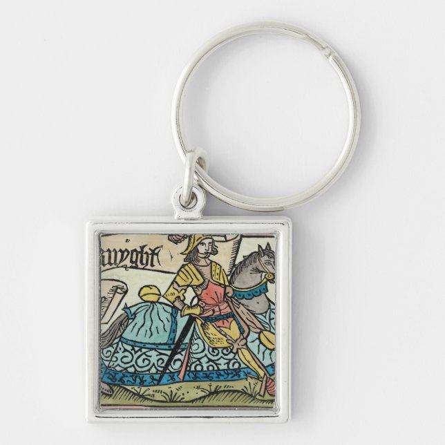 Illustration from 'The Canterbury Tales' Key Ring (Front)